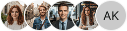 Multiple investor profile avatars on Accrun Finance trading review block
